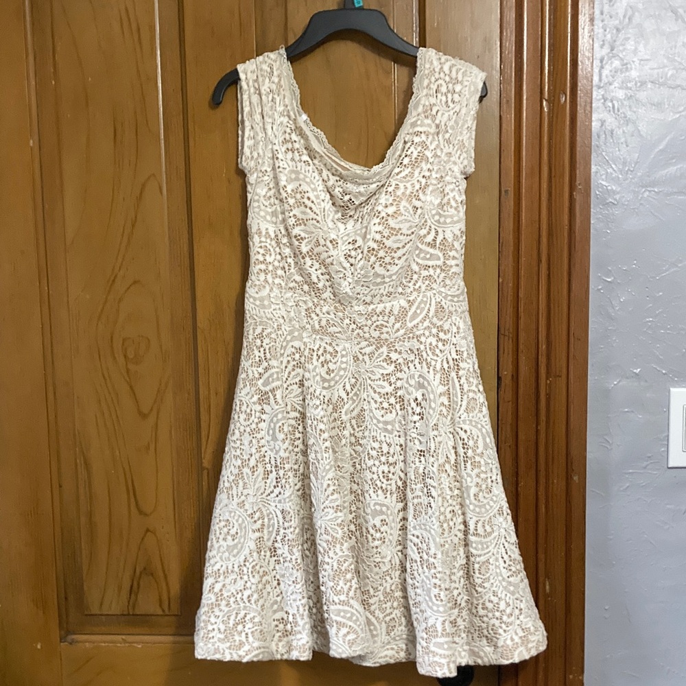 B Darlin Cream Lace Mini Dress